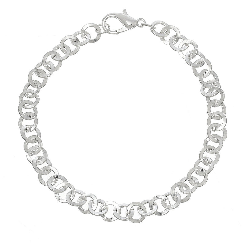 12 Silver Plated Rollo Chain Bracelets with Lobster Clasp, 7-7/8" long 20cm  fch0257