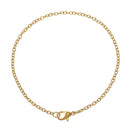 12 Gold Plated Link Chain Bracelets with Lobster Clasp, dainty cable link chain, 3x2mm links, 8-1/4" long 21cm, fch0254