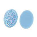 5 RESIN Patterned Oval Druzy CABOCHONS, baby blue, 24x17mm diameter cab0312