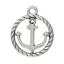 5 OPEN ANCHOR Charms, Antique Silver Metal Pendant Charms  19mm  chs1833