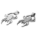 2 Large FLAT HALLOWEEN Spider Pendants . heavy gauge silver stainless steel,   chs1837
