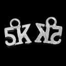 5K Running Fitness Charm, Silver Plated Charm . 10mm, 10 charms, chs1836