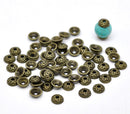 Antique Bronze FLOWER BEAD CAPS  7mm  fin0436