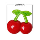 10 CHERRY Flat Back Cabochons for decoden kawaii projects, fake food cherries, resin acrylic, 23mm, cab0310