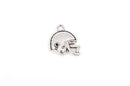 5 Silver FOOTBALL HELMET Charm Pendants, double sided design, silver tone metal, 3/4",  chs1840