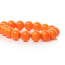 10mm Round Glass Beads, pumpkin orange, smooth, full strand, 44 beads,  bgl1211