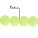 10mm Frosted BRIGHT YELLOW Glass Beads, double strand, about 86 beads,  bgl1214