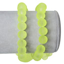 10mm Frosted BRIGHT YELLOW Glass Beads, double strand, about 86 beads,  bgl1214
