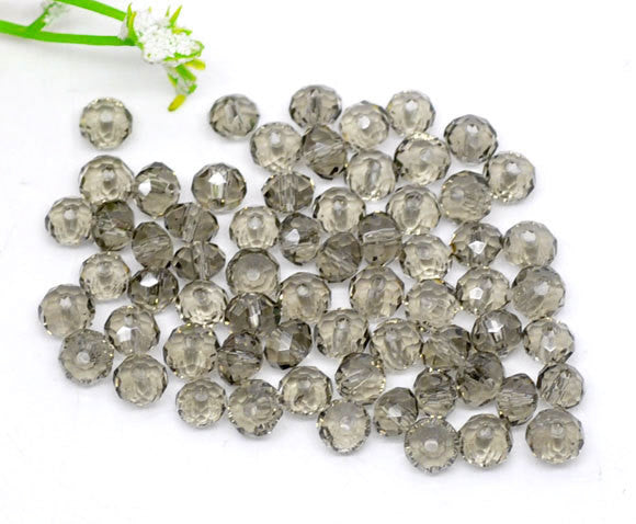 4mm FRENCH GRAY Grey Faceted Glass Crystal Rondelle Beads 50 pieces bgl1216