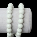 10mm Round Glass Beads, snow white, smooth, full strand, 44 beads,  bgl1212