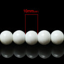 10mm Round Glass Beads, snow white, smooth, full strand, 44 beads,  bgl1212