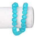 10mm Frosted TURQUOISE BLUE Glass Beads, double strand, about 86 beads,  bgl1213