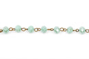 13 feet MINT GREEN Crystal Rondelle Rosary Chain, antique gold, 6mm faceted rondelle glass beads, fch0403b
