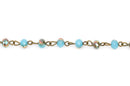 1 yard BLUE and RAINBOW AB Crystal Rondelle Rosary Chain, antique bronze, 6mm faceted rondelle glass beads, fch0269a
