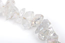 Quartz Gemstone Beads, Polished Rough NUGGETS Bead, CLEAR AB Coated, full strand, about 29-30 beads, gqz0061