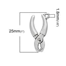 10 PLIERS TOOL Charm Pendants, antique silver tone metal, Fathers Day, chs1846