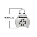 10 NURSE HAT Charm Pendants, antique silver tone metal, nurse nursing, chs1852
