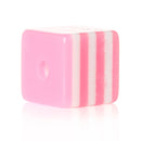 25 BUBBLEGUM PINK 10mm x 9mm Acrylic Cube Beads, Stripes, bulk package, bac0306a