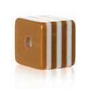 25 CHOCOLATE BROWN 10mm x 9mm Acrylic Cube Beads, Stripes, bulk package, bac0309a