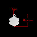 10 Bright Silver Plated FLOWER Metal Stamping Blanks, 22 gauge, 3/4"  (20mm)  msb0266
