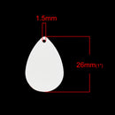 10 Bright Silver Plated TEARDROP Metal Stamping Blanks, 22 gauge, 1" x 3/4" (26mm x 18mm)  msb0267