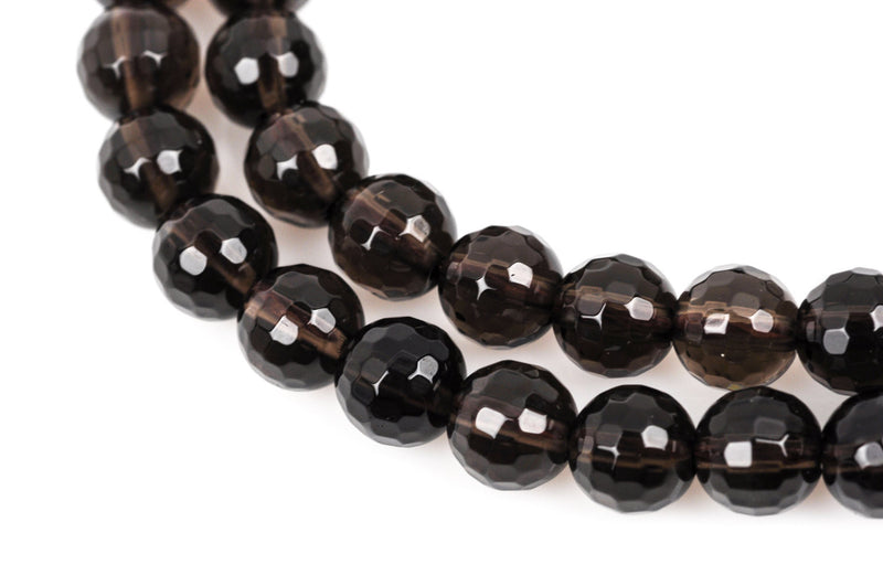 6mm SMOKY QUARTZ Round Beads, faceted, gray, full strand, about 63 beads, gqz0062