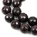 12mm Round Faceted CHOCOLATE BROWN Jade Gemstone Beads, full strand gjd0100