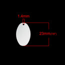 10 Bright Silver Plated OVAL Metal Stamping Blanks, 24 gauge, 7/8" x 1/2" (23x14mm)  msb0271