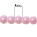 4mm LIGHT PINK PEARL Round Glass Beads, double strand . about 220 beads . bgl1223