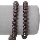 8mm x 6mm Pearl CHOCOLATE BROWN Opaque Crystal Glass Faceted Rondelle Beads . double strand, about 144 beads, bgl1226