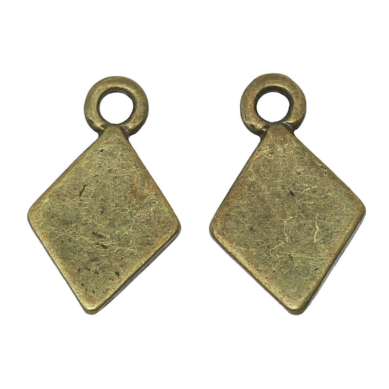 200 Bronze Plated DIAMOND Metal Stamping Blanks, 18 gauge, 1/2" x 3/8" (13x8mm) bulk package msb0276b