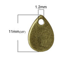 10 Bronze Plated TEARDROP Metal Stamping Blanks, 18 gauge, 1/2" x 3/8" (11x8mm)  msb0277A