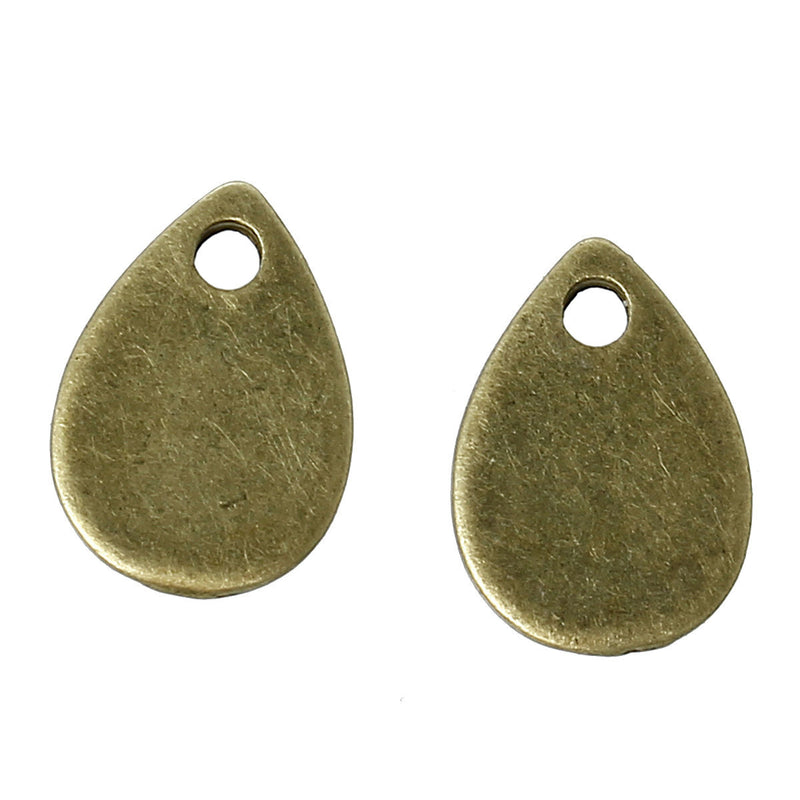 200 Bronze Plated TEARDROP Metal Stamping Blanks, 18 gauge, 1/2" x 3/8" (11x8mm) bulk package msb0277b