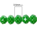 4mm GREEN Faceted Glass Crystal Rondelle Beads, full strand, about 100 beads bgl1235