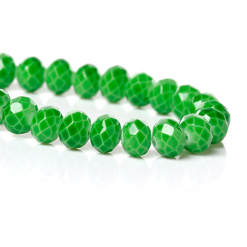 4mm GREEN Faceted Glass Crystal Rondelle Beads, full strand, about 100 beads bgl1235
