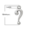 10 Silver QUESTION MARK Charm Pendants, antiqued silver metal, punctuation, meaning of life, chs1870