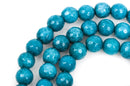 6mm Round Faceted DARK TEAL BLUE Jade Gemstone Beads, full strand gjd0095
