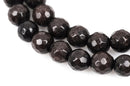 6mm Round Faceted CHOCOLATE BROWN Jade Gemstone Beads, full strand gjd0097