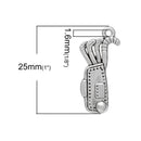 10 Silver GOLF CLUBS Charms, Antique Silver Tone Pendants, chs1890