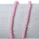 4mm LIGHT PINK PEARL Round Glass Beads, double strand . about 220 beads . bgl1223