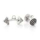 5 Silver Tone BARBELL Weightlifting Charms Pendants chs1872