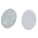 5 RESIN Oval Druzy CABOCHONS, white AB checkerboard pattern, 24x18mm diameter cab0328