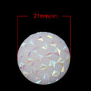 10 Round Druzy Cabochons, Resin Metallic Frosted WHITE AB, criss-cross pattern, 22mm, bulk package, faux druzy, cab0326a