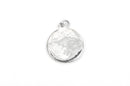 1 Round Silver Plated Horse Head Charm, chs1896