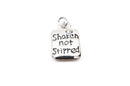 1 Silver Plated Martini Glass "Shaken not stirred" Charm with one Rhinestone double sided, stamped, chs1913