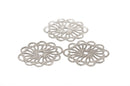 4 Silver Plated Small Oval Filigree, 27mm x 20mm, fil0057