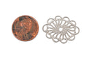 4 Silver Plated Small Oval Filigree, 27mm x 20mm, fil0057
