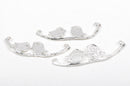 4 Silver Plated Birds on a Branch Charm Pendant Connector, 2 holes, chs1903