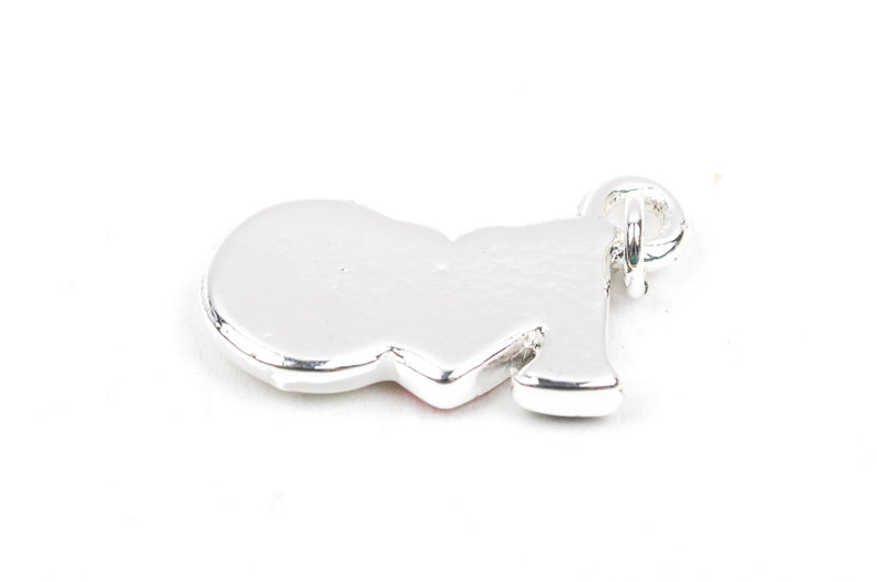 1 Silver Plated and Enamel I Love Volleyball charm, che0479