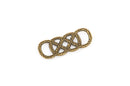 10 Antiqued Bronze DOUBLE INFINITY Symbol Charm Pendant Connectors, 1-1/4" long chb0367